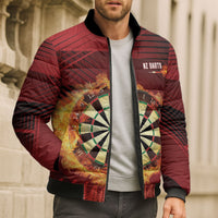 Personalised Darts New Zealand Bomber Puffer Jacket Silver Fern Red Color