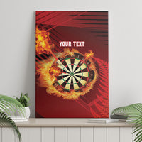 Personalised Darts New Zealand Canvas Wall Art Silver Fern Red Color