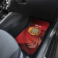 Personalised Darts New Zealand Car Mats Silver Fern Red Color