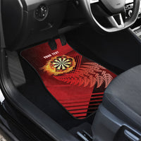 Personalised Darts New Zealand Car Mats Silver Fern Red Color