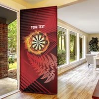 Personalised Darts New Zealand Door Cover Silver Fern Red Color