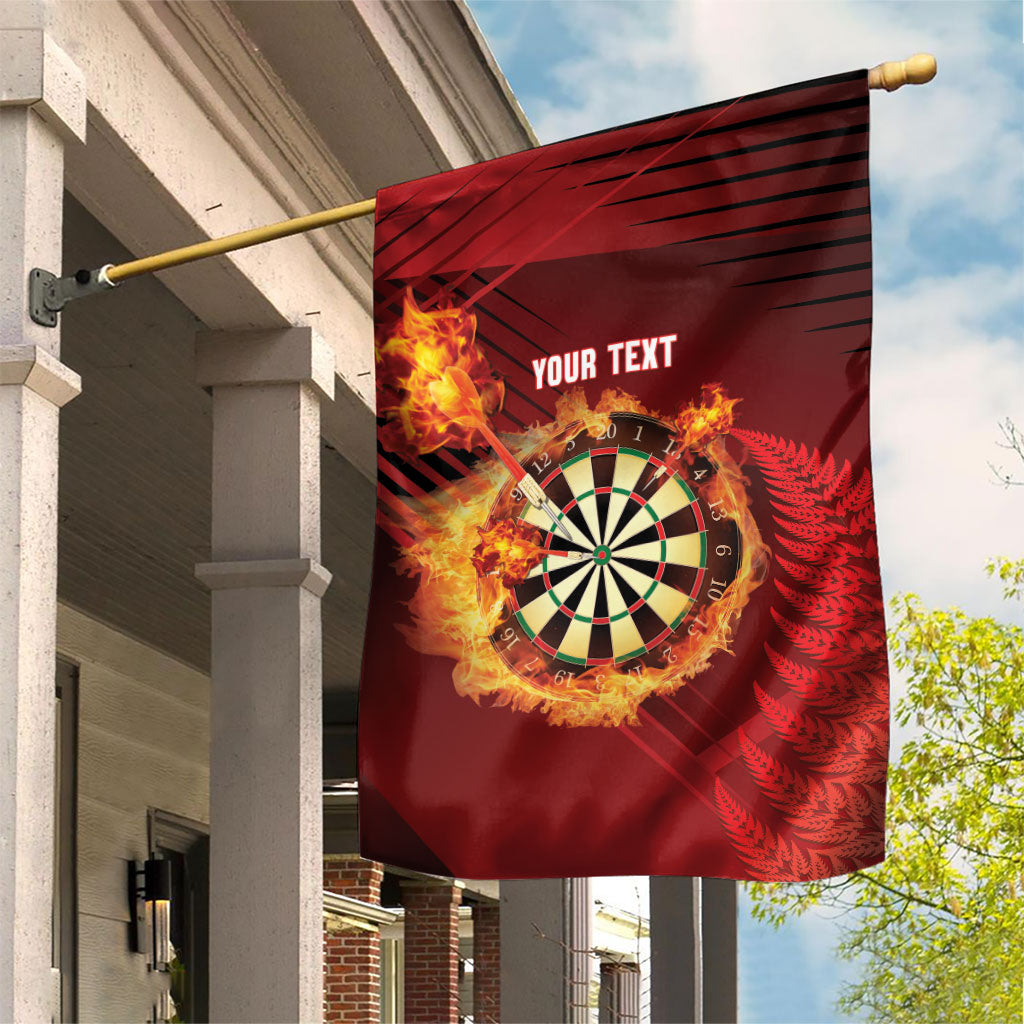 Personalised Darts New Zealand Garden Flag Silver Fern Red Color