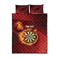 Personalised Darts New Zealand Quilt Bed Set Silver Fern Red Color