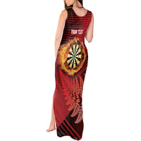 Personalised Darts New Zealand Tank Maxi Dress Silver Fern Red Color