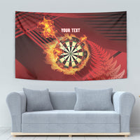 Personalised Darts New Zealand Tapestry Silver Fern Red Color
