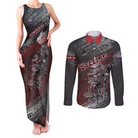 Personalised Cycling New Zealand Couples Matching Tank Maxi Dress and Long Sleeve Button Shirt Aotearoa Pride Sportswear LT22 Red - Polynesian Pride