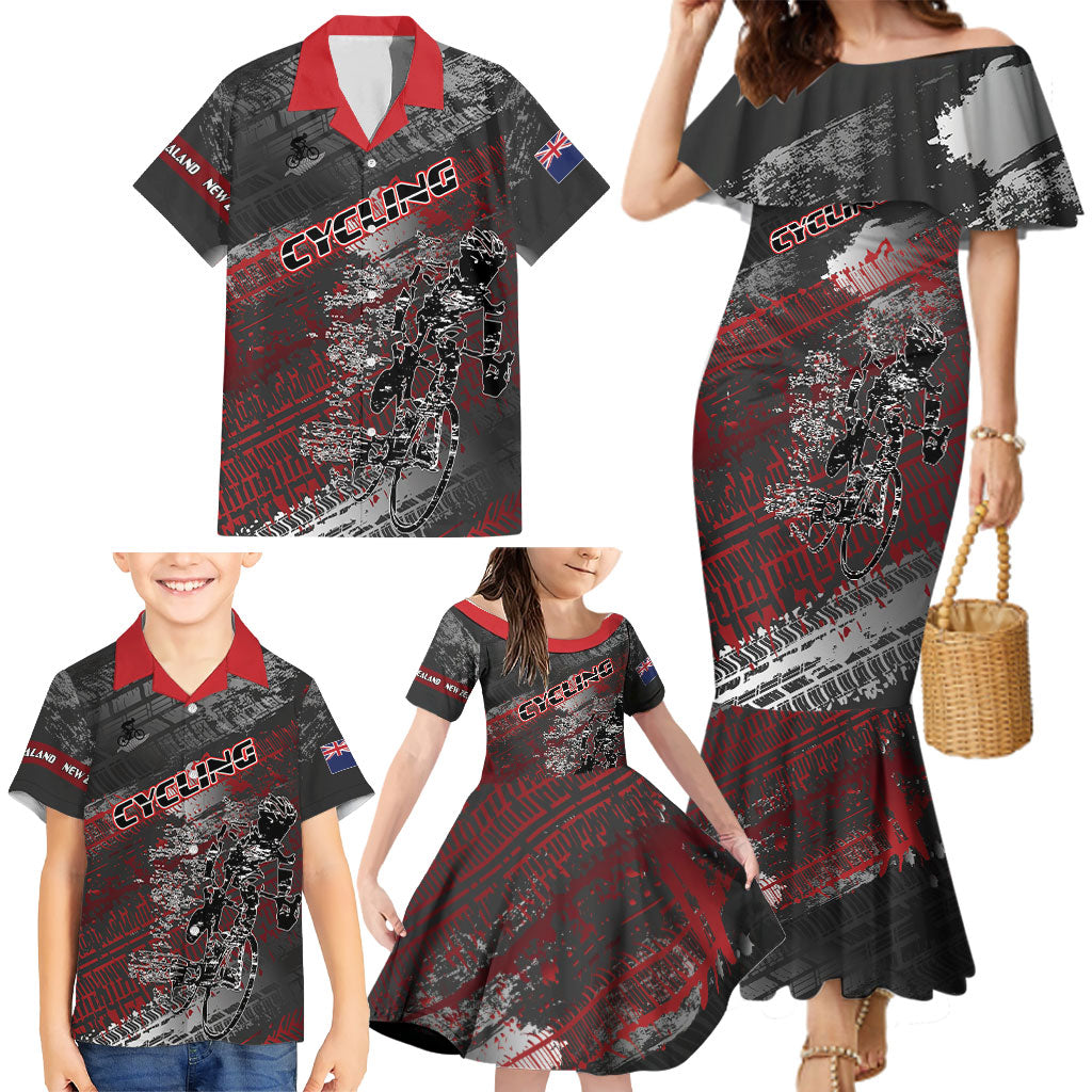 Personalised Cycling New Zealand Family Matching Mermaid Dress and Hawaiian Shirt Aotearoa Pride Sportswear LT22 - Polynesian Pride