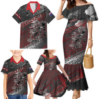 Personalised Cycling New Zealand Family Matching Mermaid Dress and Hawaiian Shirt Aotearoa Pride Sportswear LT22 - Polynesian Pride