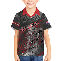 Personalised Cycling New Zealand Family Matching Mermaid Dress and Hawaiian Shirt Aotearoa Pride Sportswear LT22 Son's Shirt Red - Polynesian Pride