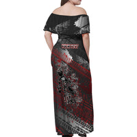 Personalised Cycling New Zealand Family Matching Off Shoulder Maxi Dress and Hawaiian Shirt Aotearoa Pride Sportswear LT22 - Polynesian Pride