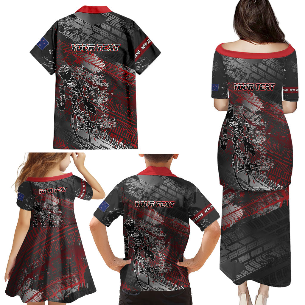 Personalised Cycling New Zealand Family Matching Puletasi and Hawaiian Shirt Aotearoa Pride Sportswear LT22 - Polynesian Pride