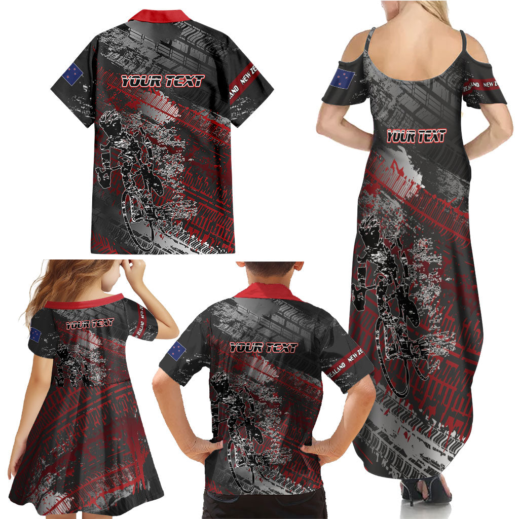 Personalised Cycling New Zealand Family Matching Summer Maxi Dress and Hawaiian Shirt Aotearoa Pride Sportswear LT22 - Polynesian Pride