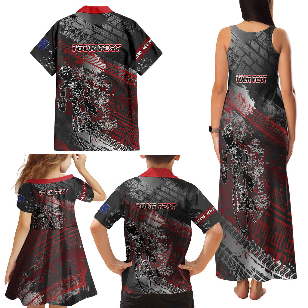 Personalised Cycling New Zealand Family Matching Tank Maxi Dress and Hawaiian Shirt Aotearoa Pride Sportswear LT22 - Polynesian Pride