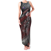 Personalised Cycling New Zealand Family Matching Tank Maxi Dress and Hawaiian Shirt Aotearoa Pride Sportswear LT22 Mom's Dress Red - Polynesian Pride