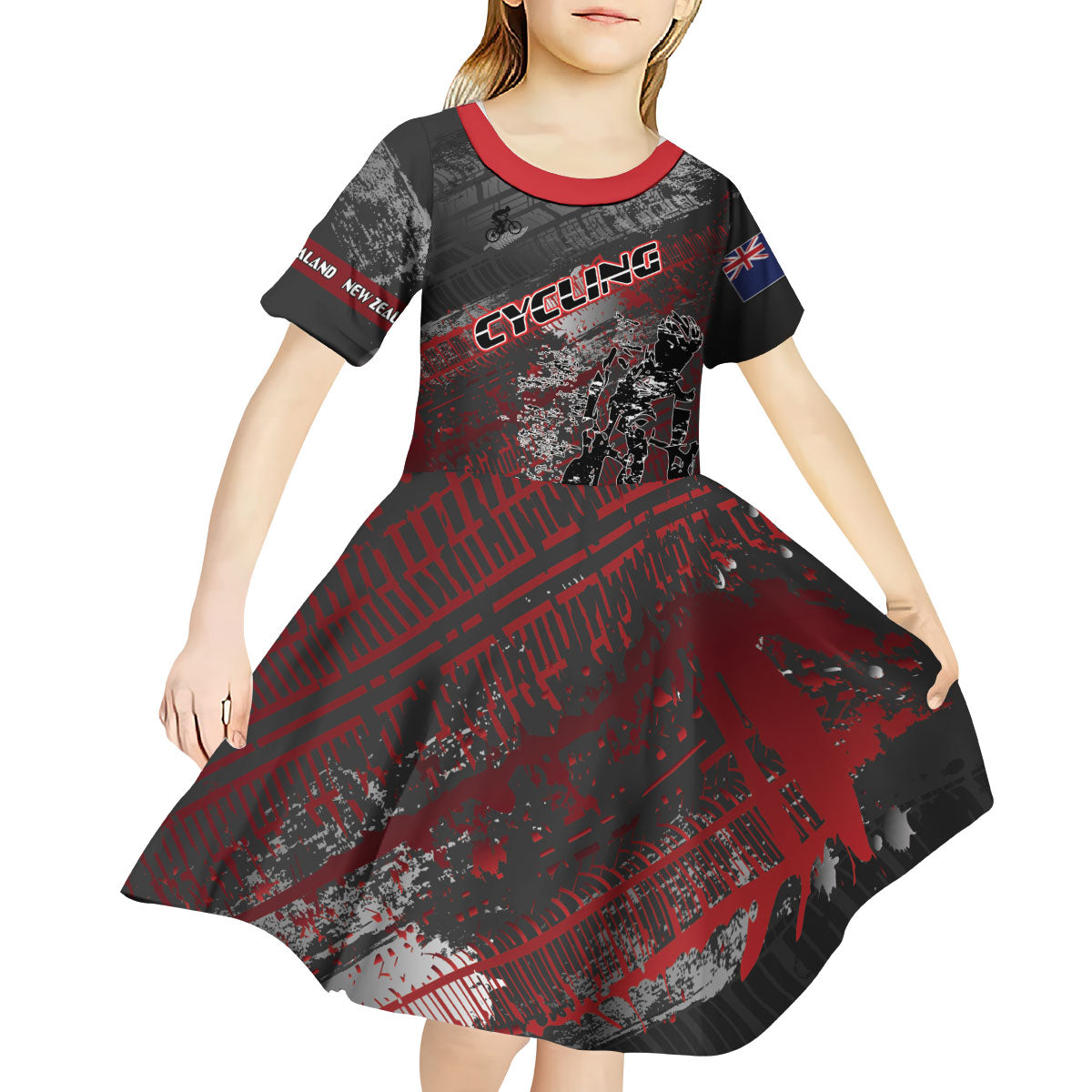 Personalised Cycling New Zealand Kid Short Sleeve Dress Aotearoa Pride Sportswear LT22 - Polynesian Pride
