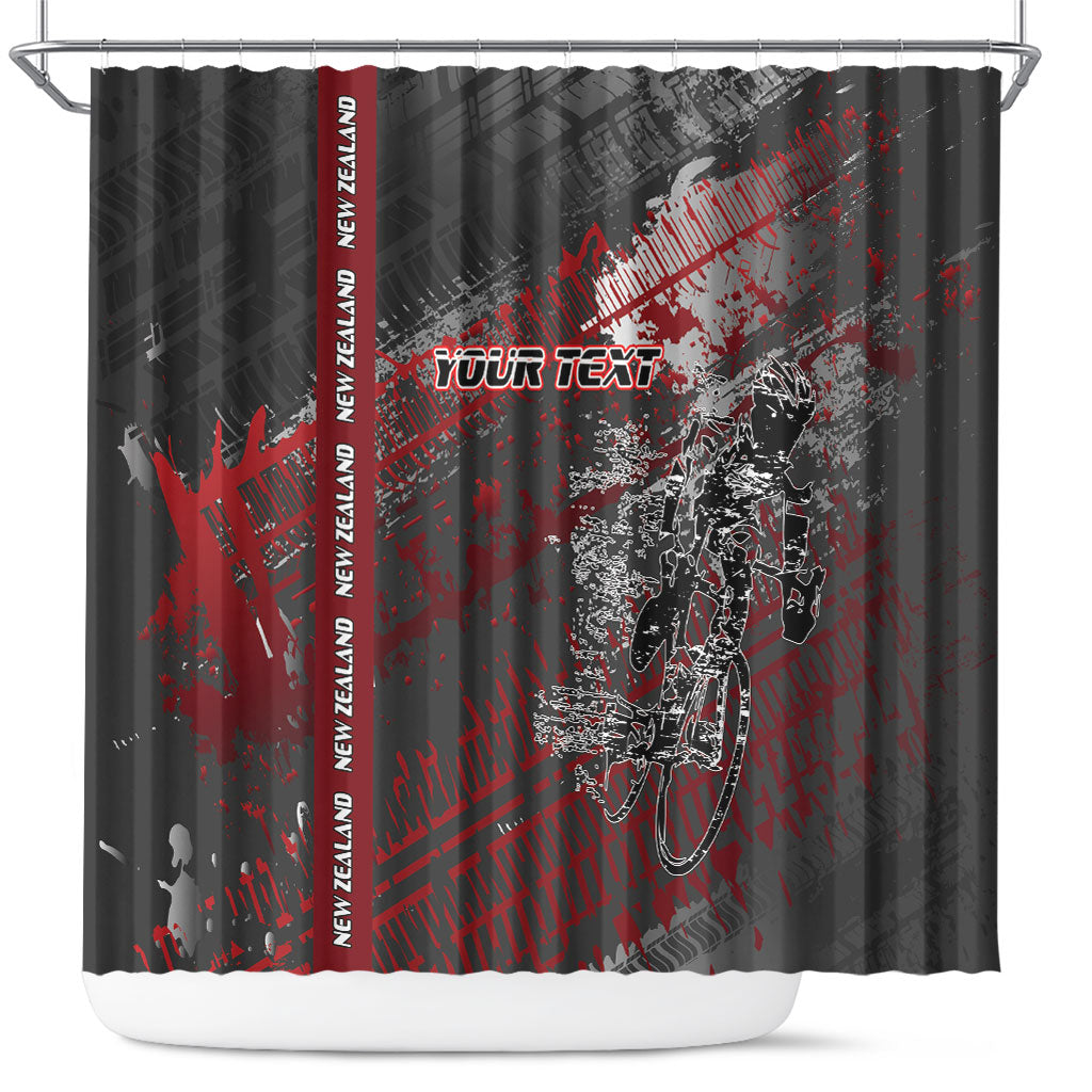 Personalised Cycling New Zealand Shower Curtain Aotearoa Pride Sportswear