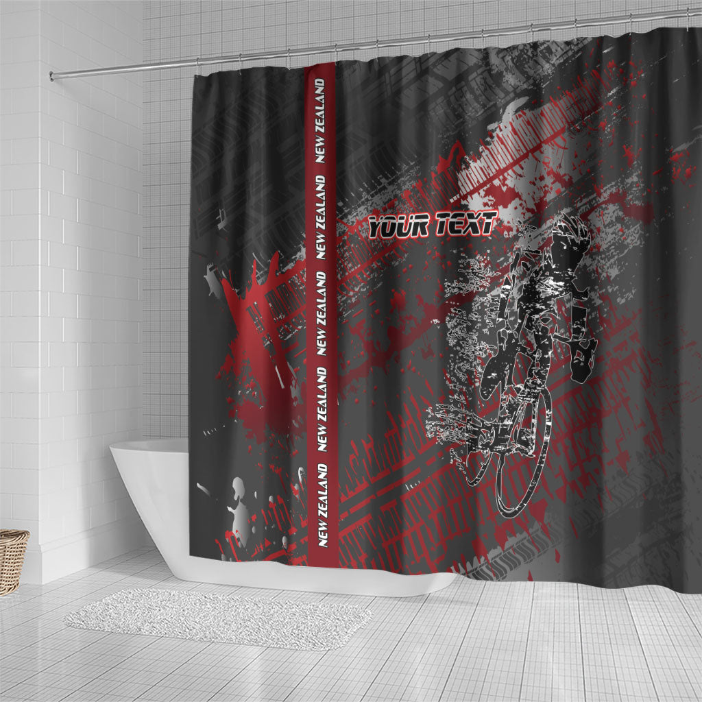 Personalised Cycling New Zealand Shower Curtain Aotearoa Pride Sportswear