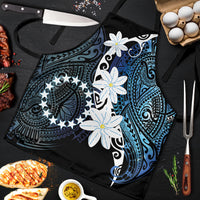 Cook Islands Maori Language Week Apron Tiare Maori Kuki Airani Blue Pattern