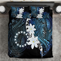 Cook Islands Maori Language Week Bedding Set Tiare Maori Kuki Airani Blue Pattern