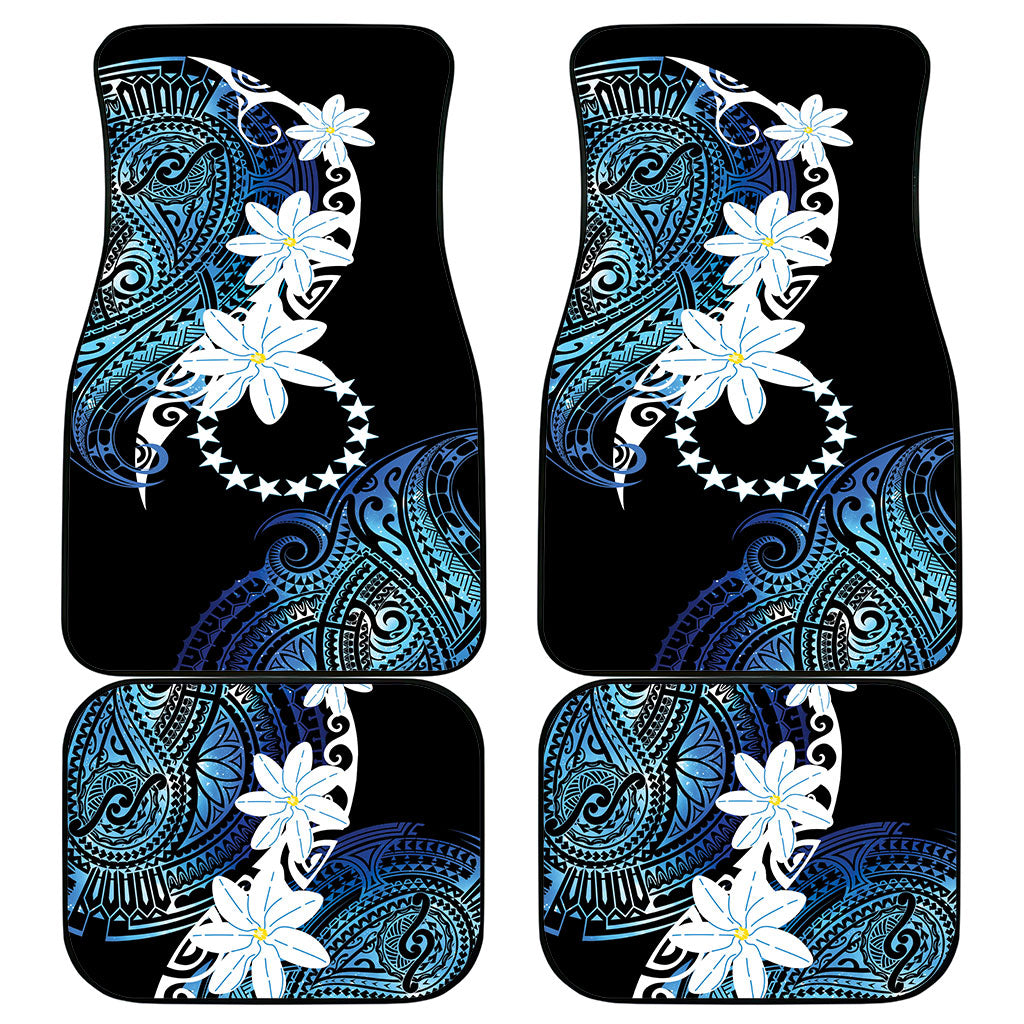 Cook Islands Maori Language Week Car Mats Tiare Maori Kuki Airani Blue Pattern