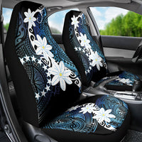 Cook Islands Maori Language Week Car Seat Cover Tiare Maori Kuki Airani Blue Pattern