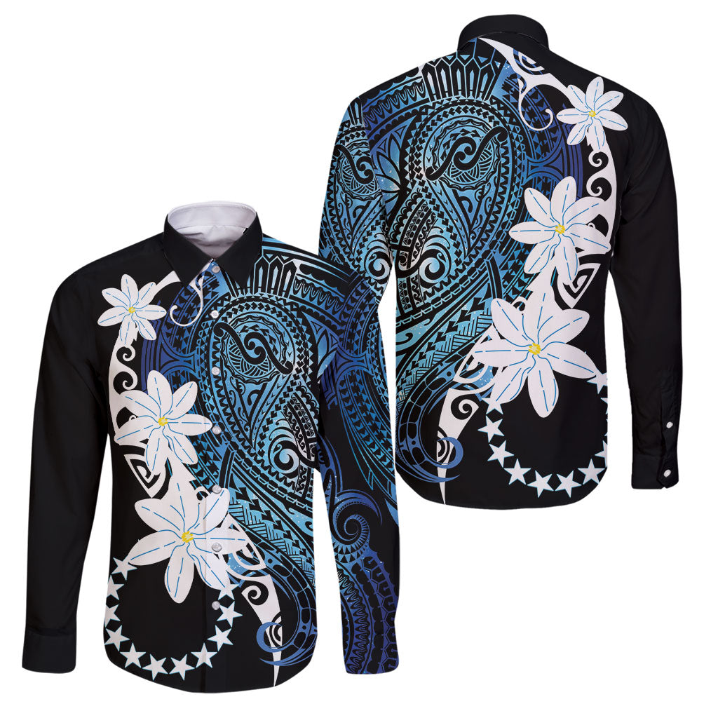 Cook Islands Maori Language Week Family Matching Puletasi and Hawaiian Shirt Tiare Maori Kuki Airani Blue Pattern