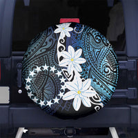 Cook Islands Maori Language Week Spare Tire Cover Tiare Maori Kuki Airani Blue Pattern