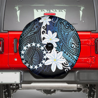 Cook Islands Maori Language Week Spare Tire Cover Tiare Maori Kuki Airani Blue Pattern