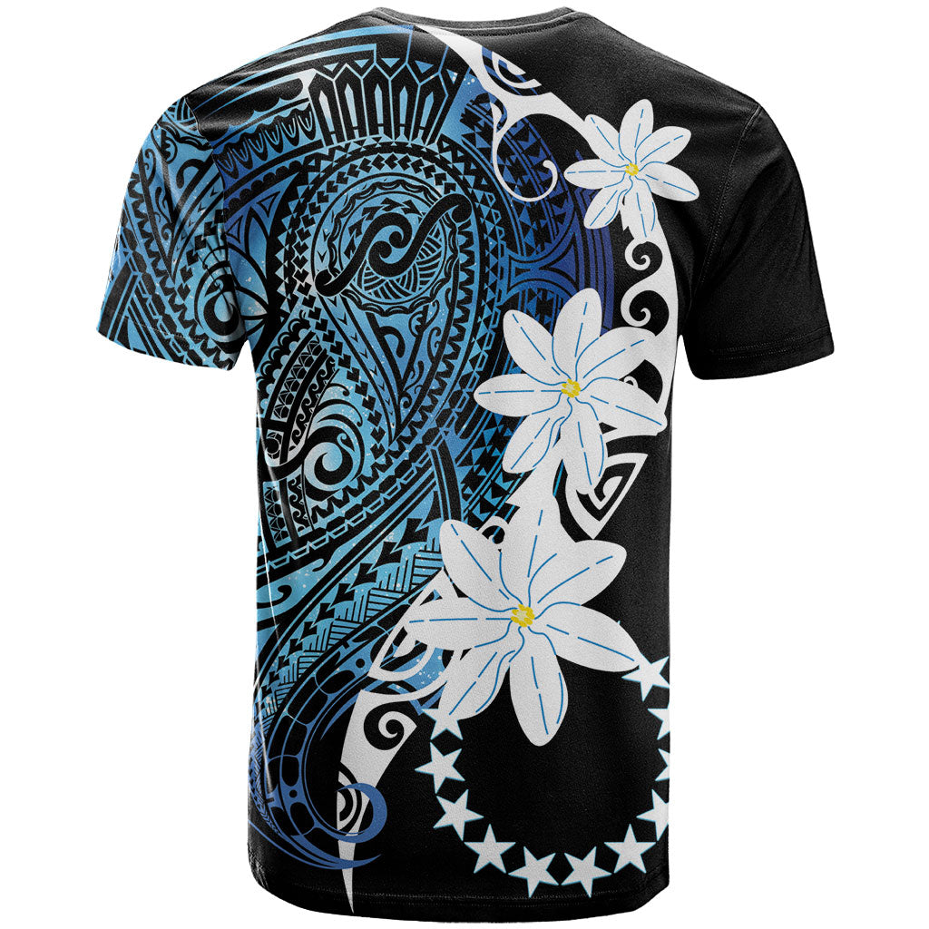 Cook Islands Maori Language Week T Shirt Tiare Maori Kuki Airani Blue Pattern