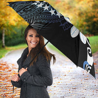 Cook Islands Maori Language Week Umbrella Tiare Maori Kuki Airani Blue Pattern