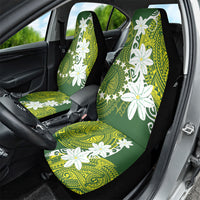 Cook Islands Maori Language Week Car Seat Cover Tiare Maori Kuki Airani Green Pattern