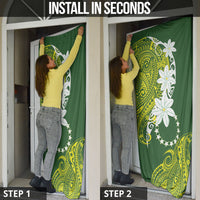 Cook Islands Maori Language Week Door Cover Tiare Maori Kuki Airani Green Pattern