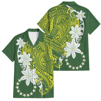 Cook Islands Maori Language Week Family Matching Long Sleeve Bodycon Dress and Hawaiian Shirt Tiare Maori Kuki Airani Green Pattern
