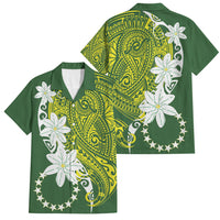 Cook Islands Maori Language Week Family Matching Tank Maxi Dress and Hawaiian Shirt Tiare Maori Kuki Airani Green Pattern