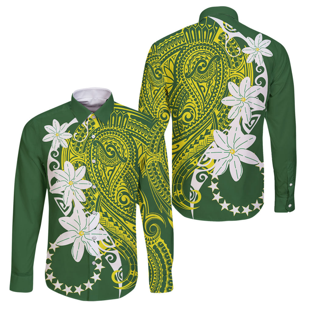 Cook Islands Maori Language Week Family Matching Tank Maxi Dress and Hawaiian Shirt Tiare Maori Kuki Airani Green Pattern