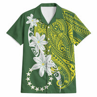 Cook Islands Maori Language Week Hawaiian Shirt Tiare Maori Kuki Airani Green Pattern