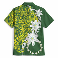 Cook Islands Maori Language Week Hawaiian Shirt Tiare Maori Kuki Airani Green Pattern