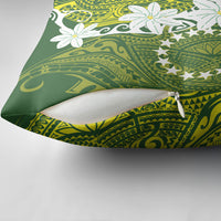 Cook Islands Maori Language Week Pillow Cover Tiare Maori Kuki Airani Green Pattern