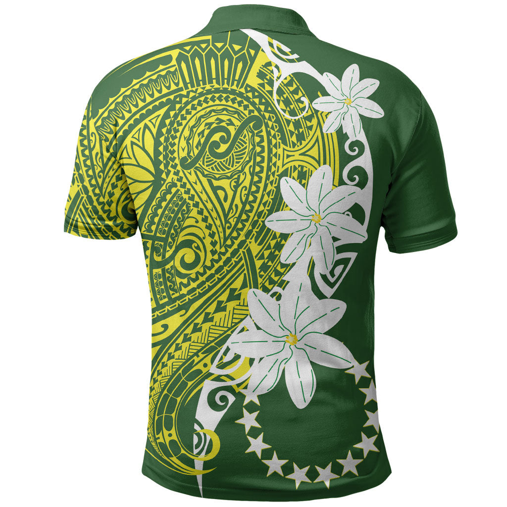 Cook Islands Maori Language Week Polo Shirt Tiare Maori Kuki Airani Green Pattern