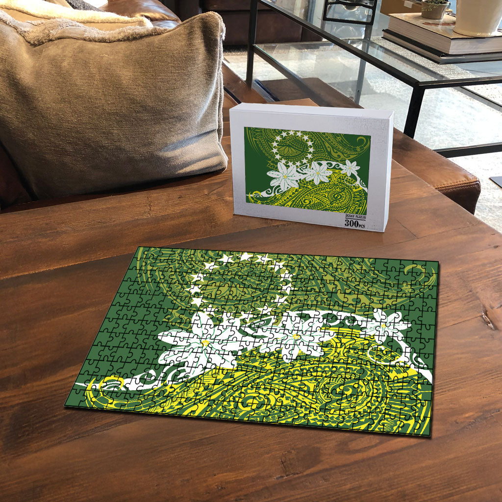 Cook Islands Maori Language Week Puzzle Tiare Maori Kuki Airani Green Pattern
