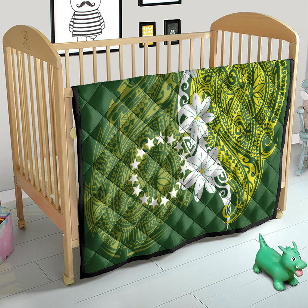 Cook Islands Maori Language Week Quilt Tiare Maori Kuki Airani Green Pattern