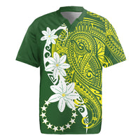 Cook Islands Maori Language Week Rugby Jersey Tiare Maori Kuki Airani Green Pattern