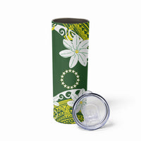 Cook Islands Maori Language Week Skinny Tumbler Tiare Maori Kuki Airani Green Pattern