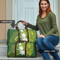 Cook Islands Maori Language Week Travel Bag Tiare Maori Kuki Airani Green Pattern