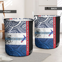 Personalised Cycling New Zealand Laundry Basket Aotearoa Map Fern Maori Pattern