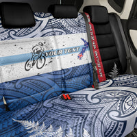 Personalised Cycling New Zealand Back Car Seat Cover Aotearoa Map Fern Maori Pattern