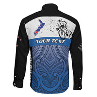 Personalised Cycling New Zealand Family Matching Off Shoulder Short Dress and Hawaiian Shirt Aotearoa Map Fern Maori Pattern LT22 - Polynesian Pride