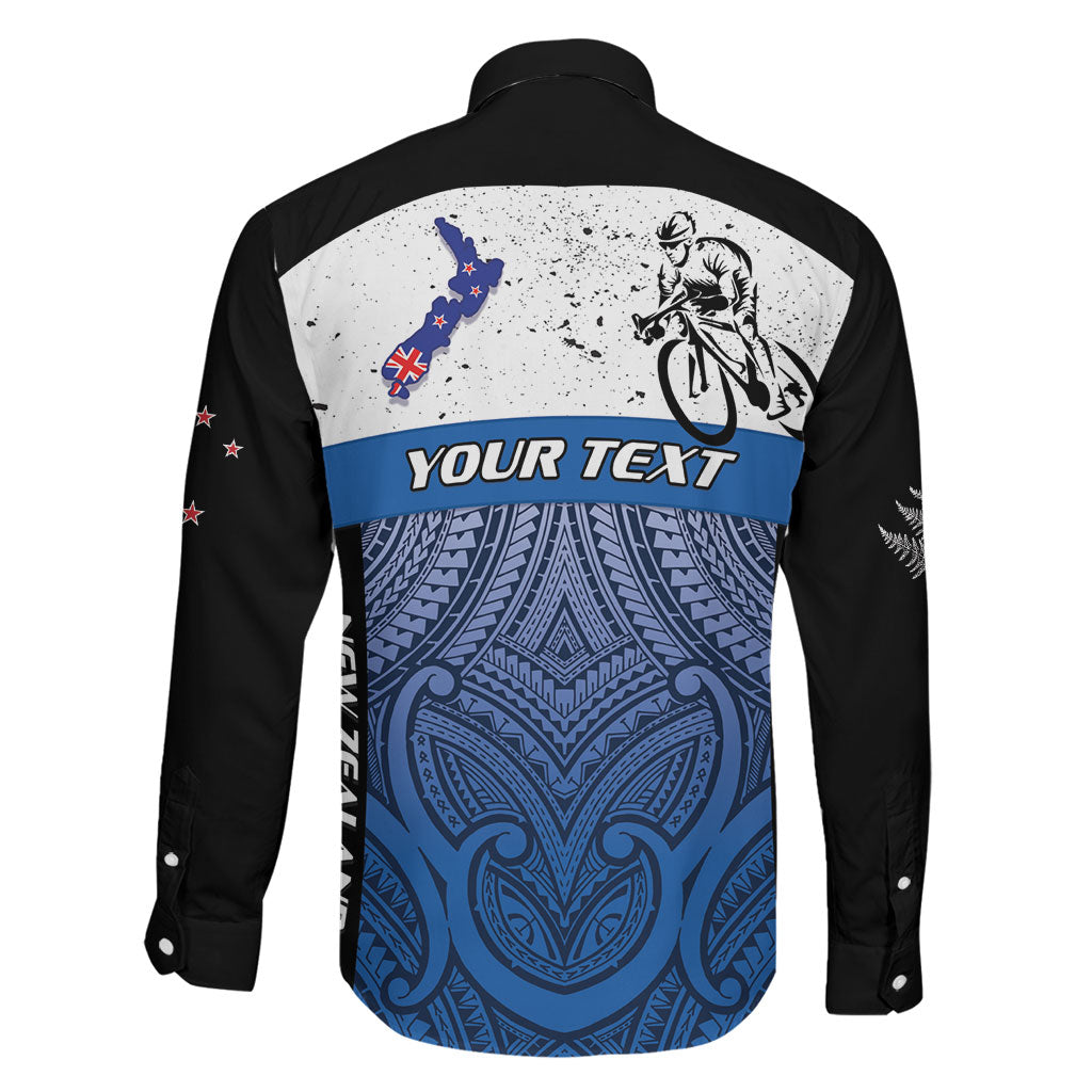 Personalised Cycling New Zealand Family Matching Short Sleeve Bodycon Dress and Hawaiian Shirt Aotearoa Map Fern Maori Pattern LT22 - Polynesian Pride