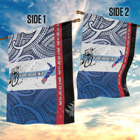 Personalised Cycling New Zealand Garden Flag Aotearoa Map Fern Maori Pattern