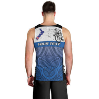 Personalised Cycling New Zealand Men Tank Top Aotearoa Map Fern Maori Pattern